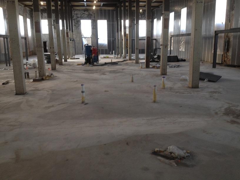 polished concrete project before